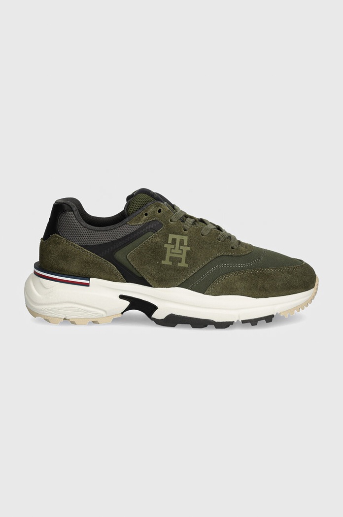 Sneakers boty Tommy Hilfiger M RUNNER X VENTILE MIX FM0FM05062 zelená AW24