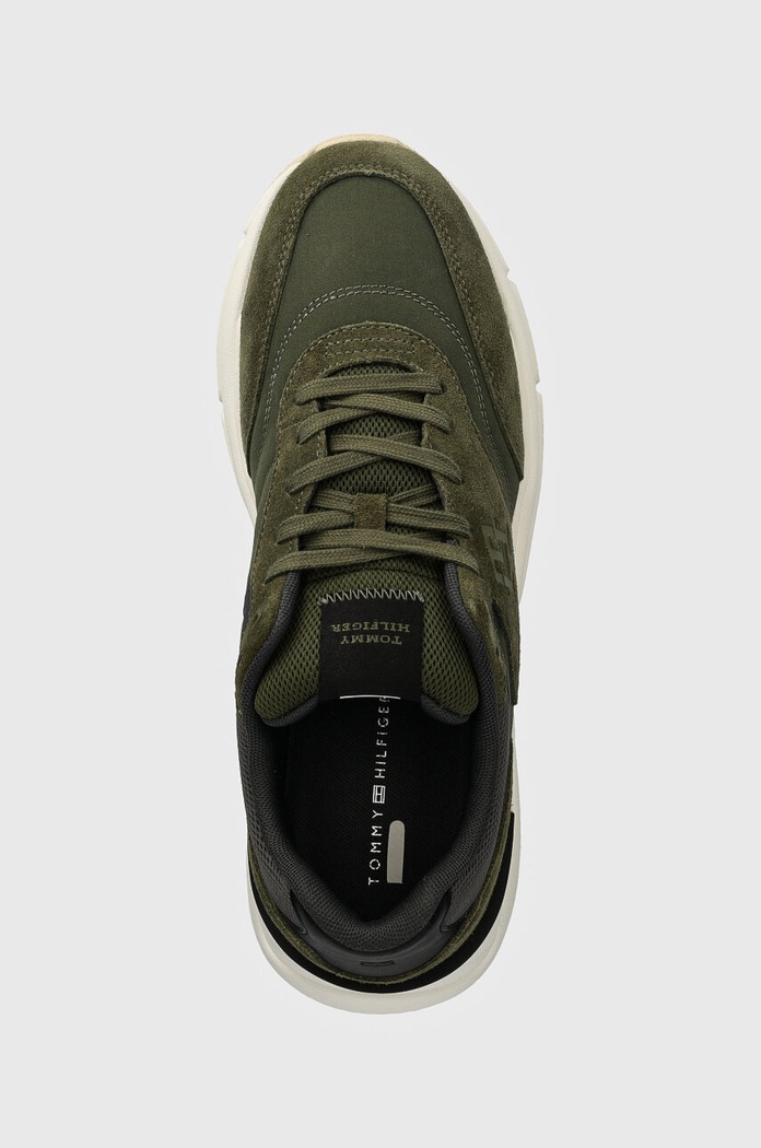 Sneakers boty Tommy Hilfiger M RUNNER X VENTILE MIX zelená FM0FM05062