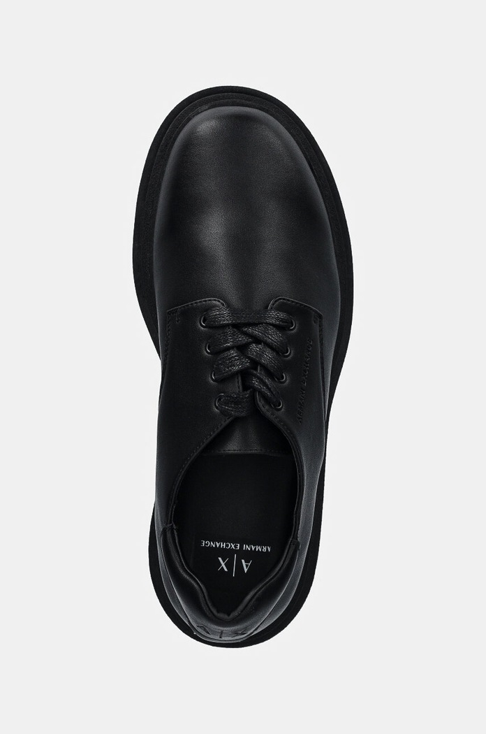 Kožené poltopánky Armani Exchange čierna XUC016.XV874.00002