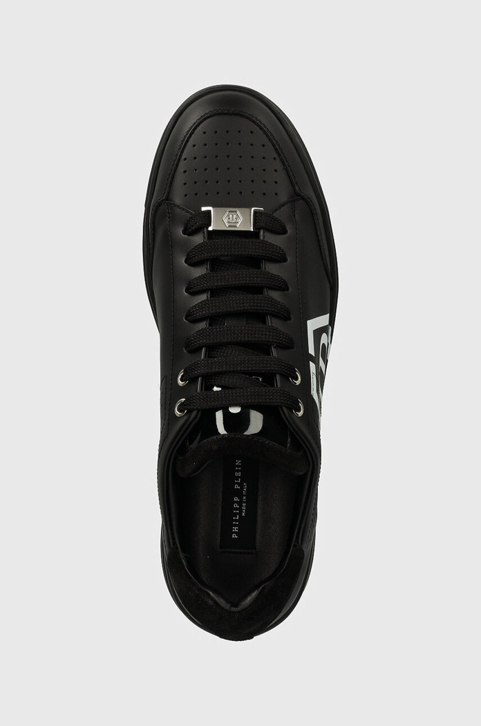 Philipp Plein sneakers din piele Lo-Top Hexagon negru MSC3981.PLE005N.0202