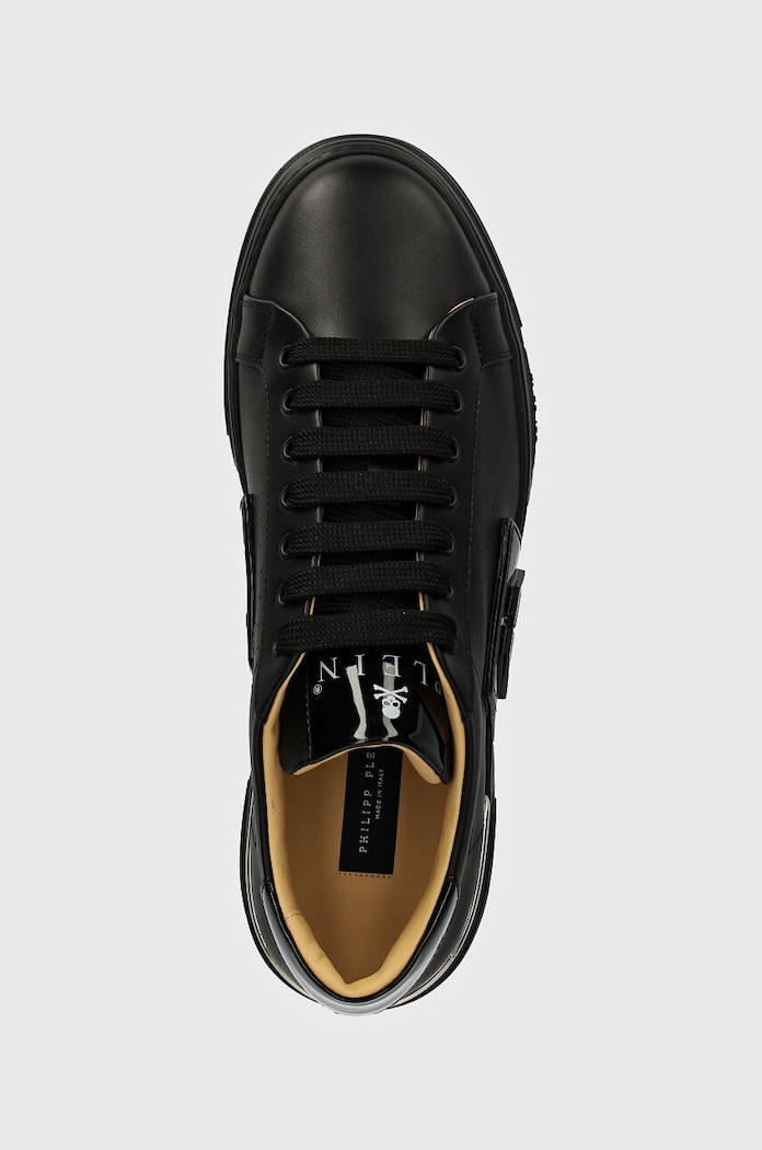Usnjene superge Philipp Plein Hexagon Phantom Kicks črna USC0565.PLE025N.0202