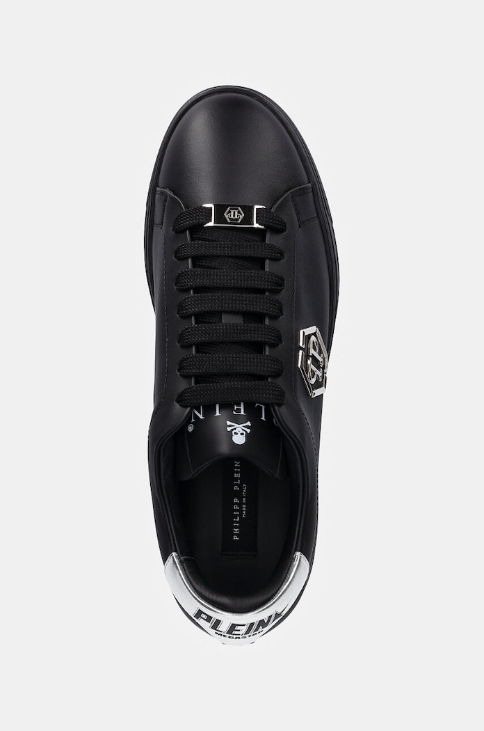 Δερμάτινα sneakers Philipp Plein Nappa Lo-Top Hexagon μαύρο USC0676.PLE075N.0202