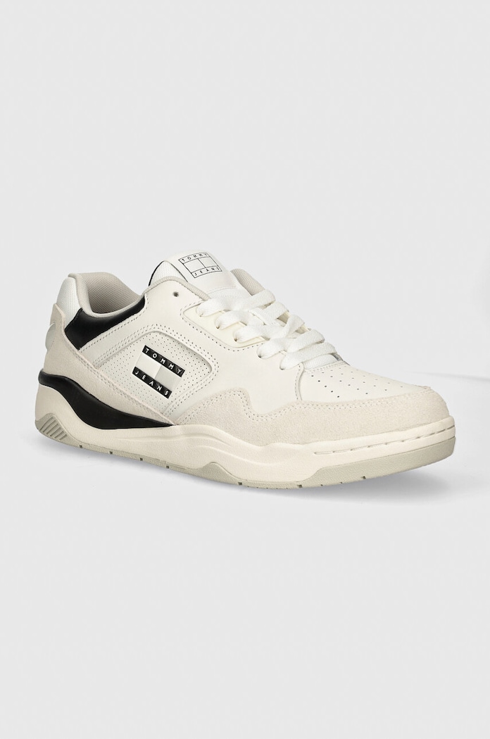 Tommy Jeans sneakersy TJM NEW BASKET SNEAKER LC skóra zamszowa biały EM0EM01500