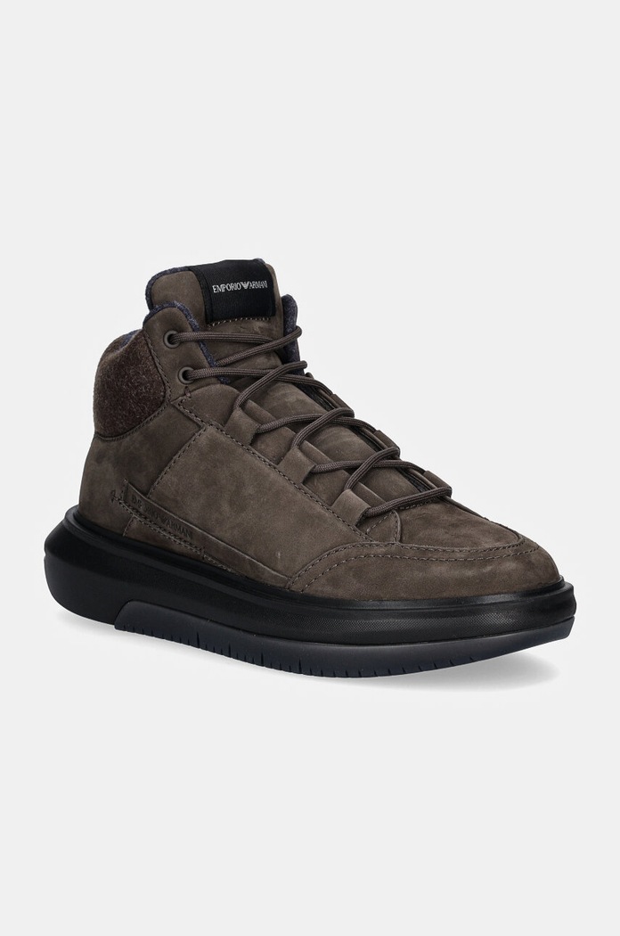 Tenisice Emporio Armani visoka smeđa X4Z135.XR200.U219
