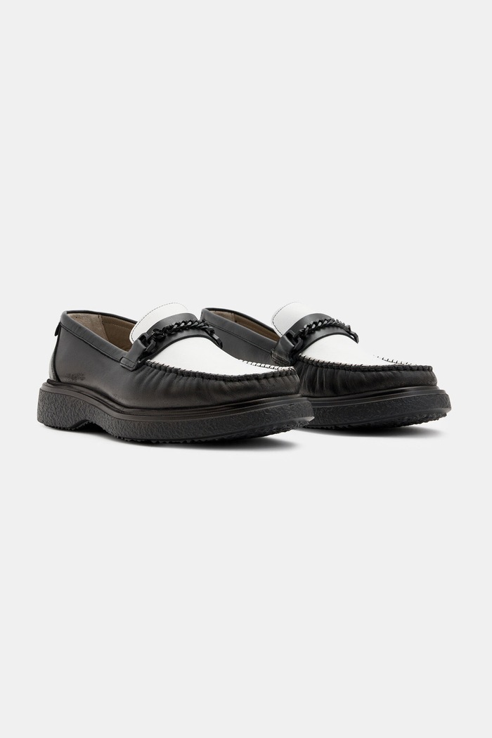 Δερμάτινα μοκασίνια AllSaints Gibbs Chain Loafer M011FB μαύρο AW24