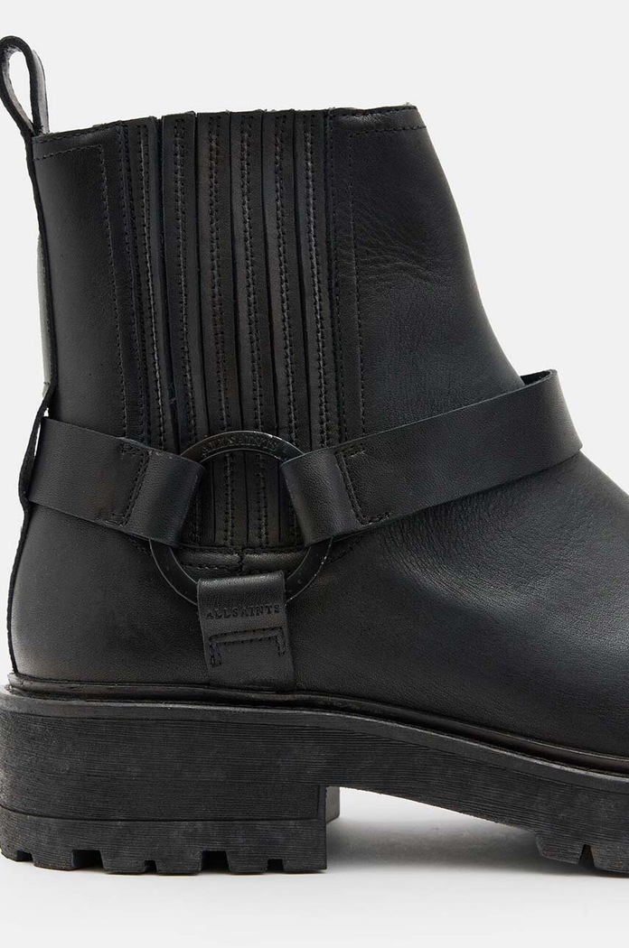 AllSaints buty skórzane Hank Biker Boot czarny M017FB