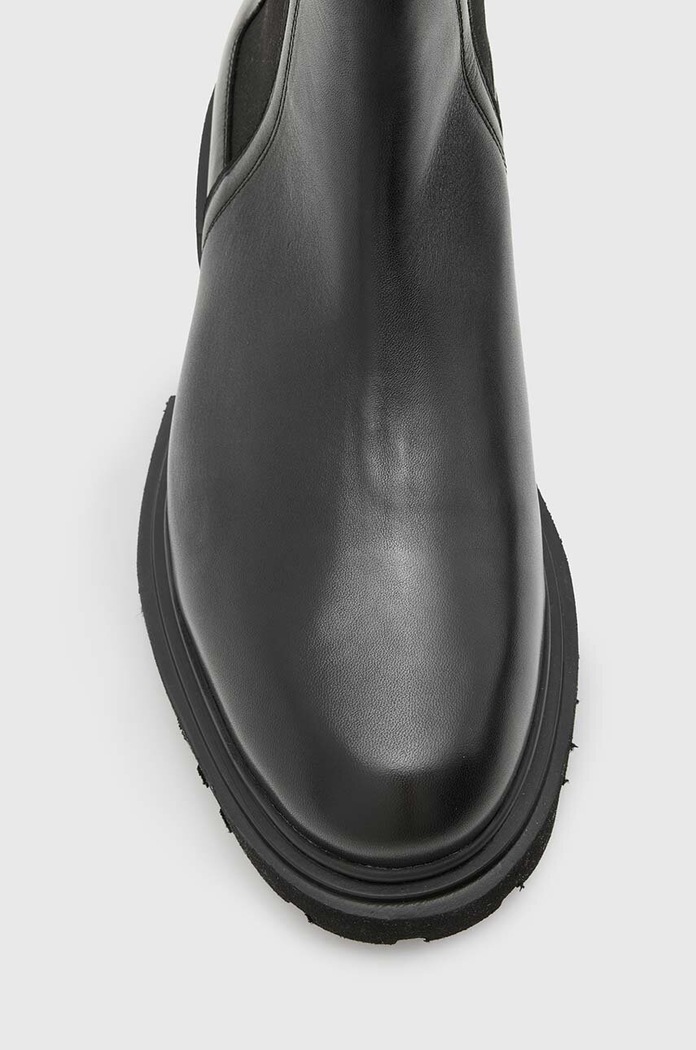 Obuwie AllSaints sztyblety skórzane VINCE BOOT M050FB czarny