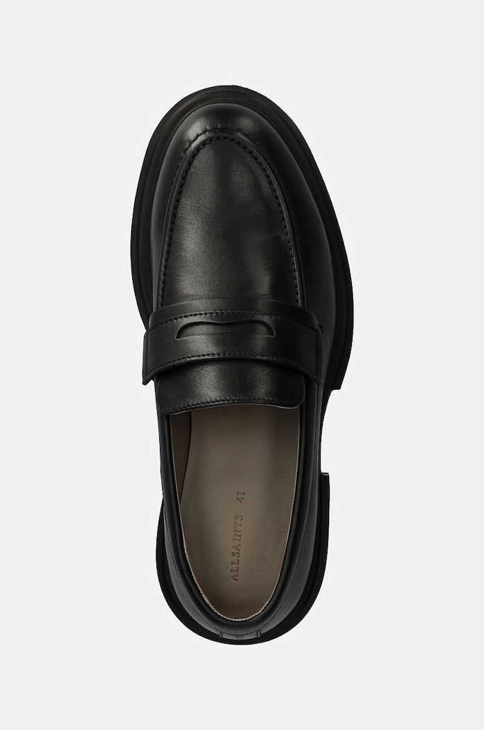 Mokasyny skórzane Vinni Loafer AllSaints M051FB czarny