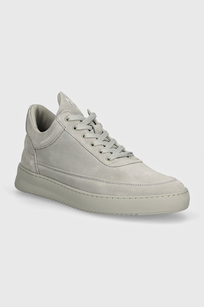 Σουέτ sneakers Filling Pieces Low Top Suede All Grey μικρό γκρί 10122791783