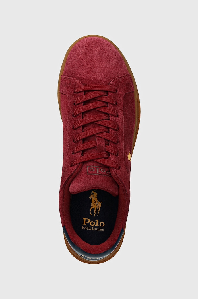 Polo Ralph Lauren sneakers din piele intoarsă Hrt Crt II burgundia 809940313003