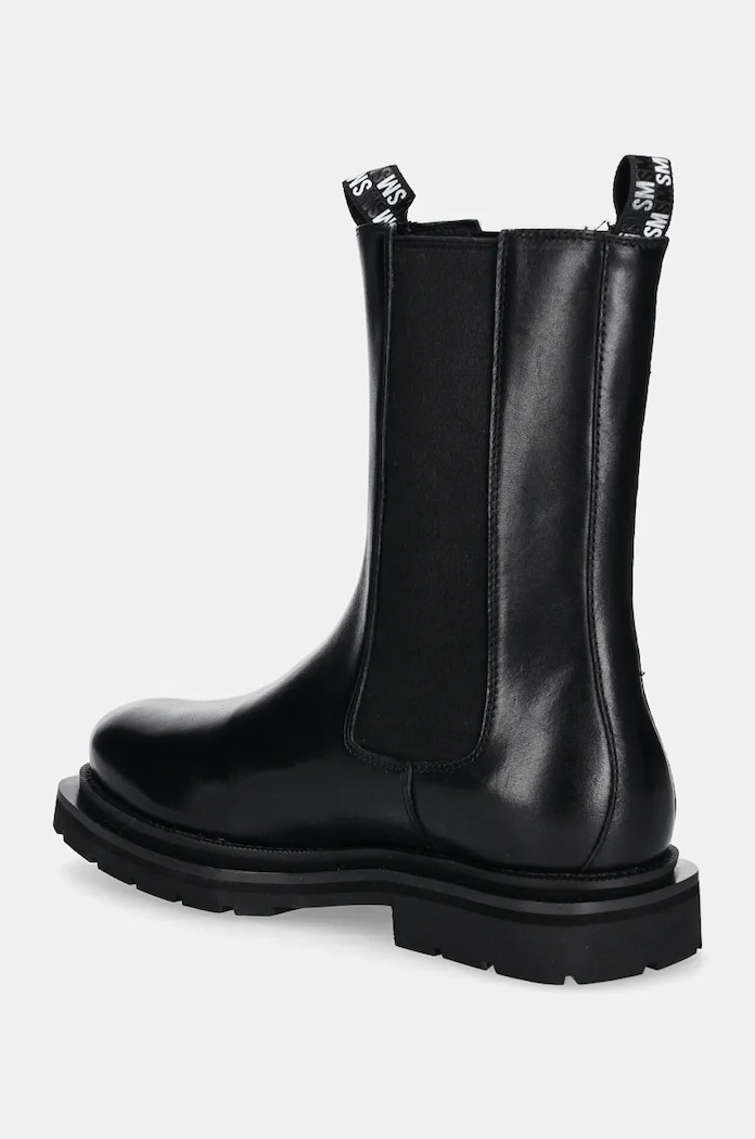Boty Kožené kotníkové boty Steve Madden Highflyer SM12000791.017 černá