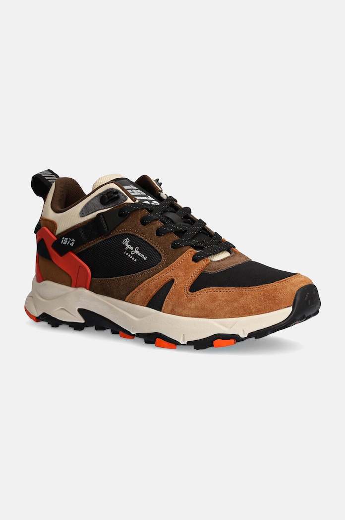 Sneakers Pepe Jeans PMS60029 δέρμα σαμουά καφέ PMS60029