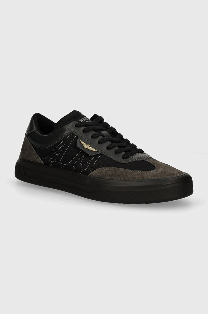Sneakers boty Aeronautica Militare semišová kůže černá SC264UXPL238