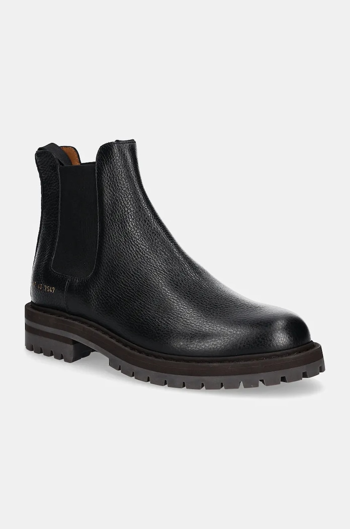 Common Projects Ghete chelsea de piele Chelsea Workboot in Leather negru 2447.7547