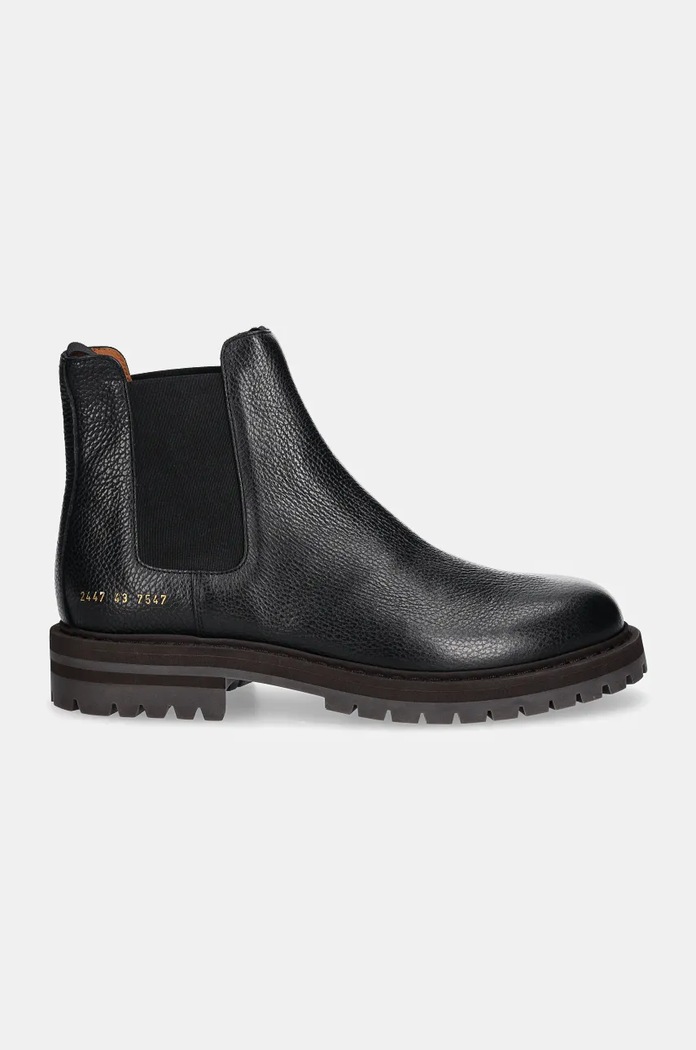 Common Projects Ghete chelsea de piele Chelsea Workboot in Leather 2447.7547 negru AW24