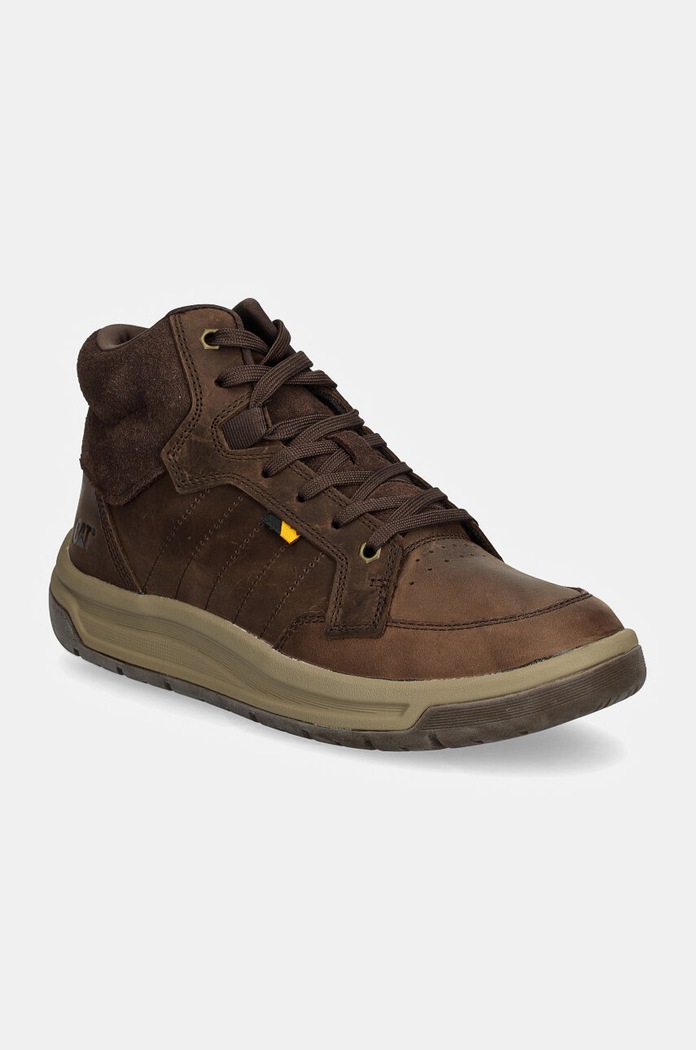 CAT Footwear sneakersy skórzane APA CUSH MID wysoka brązowy P725923