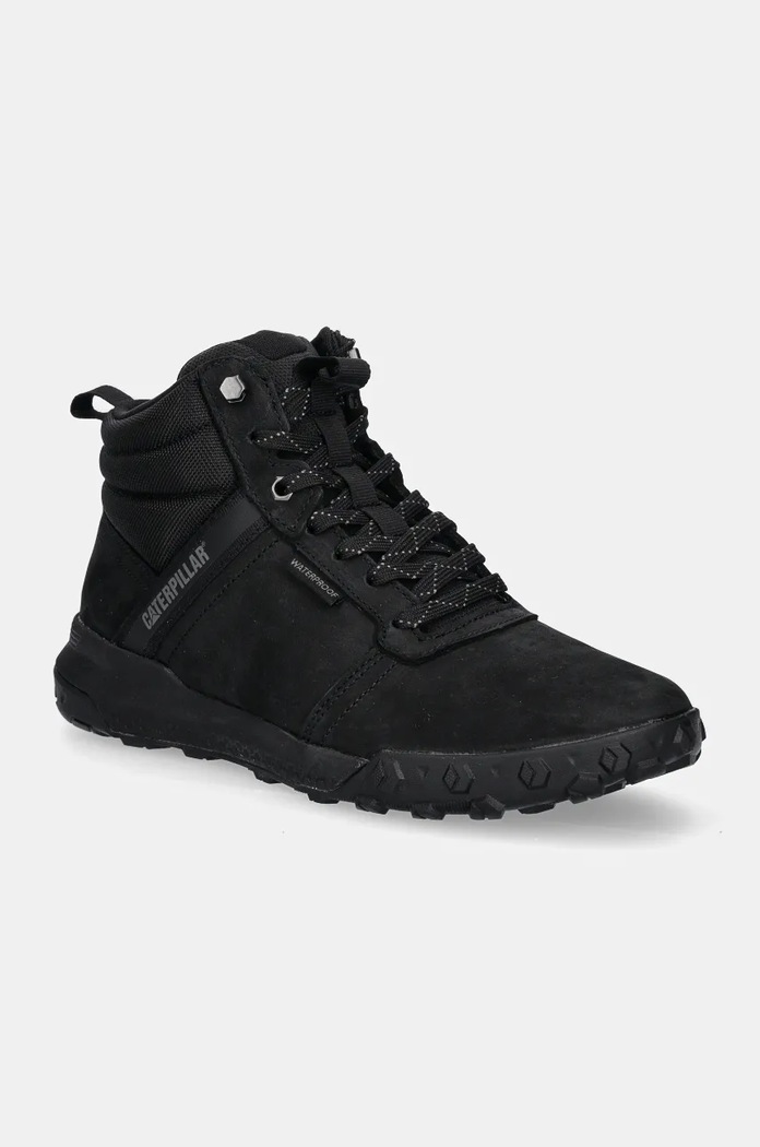 Nubukové topánky CAT Footwear HEX READY MID WP nezateplené čierna P726103
