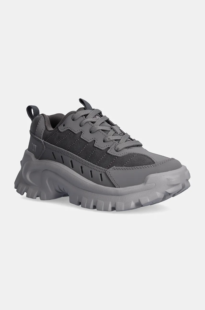 CAT Footwear sneakersy skórzane INTRUDER ESSENTIAL niska szary P726097