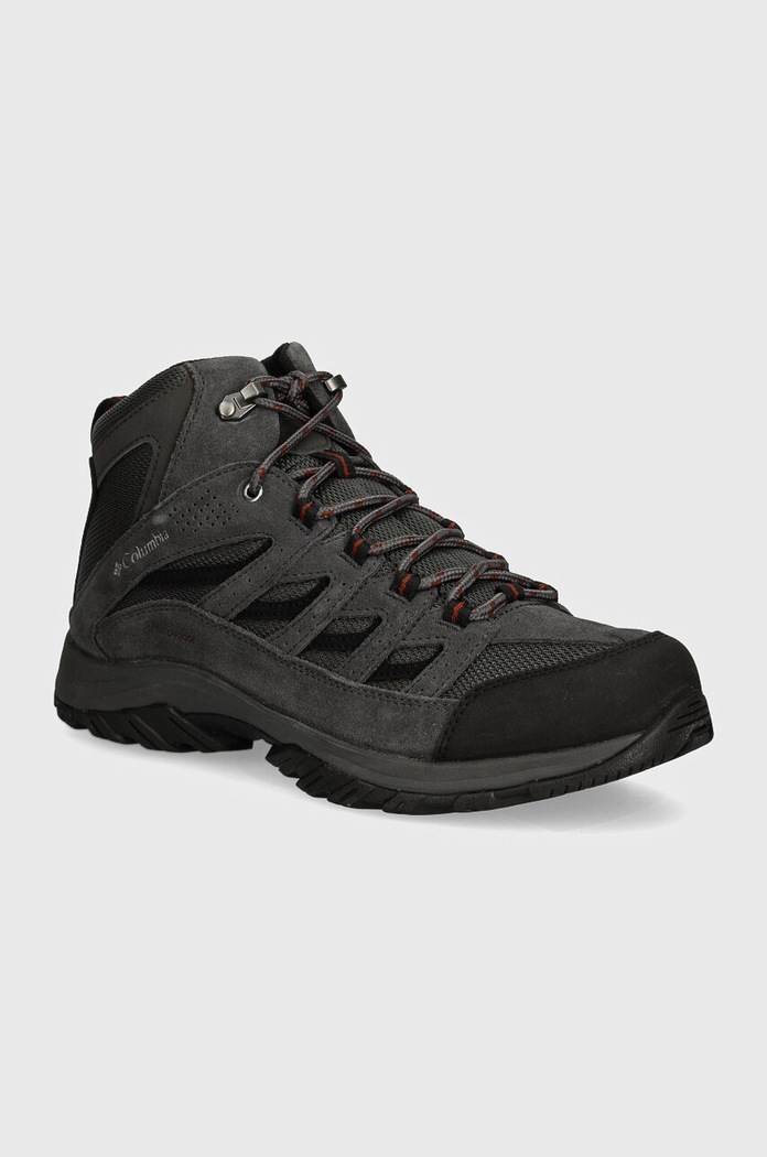 Columbia pantofi Crestwood Mid Waterproof piele întoarsă gri 2100641