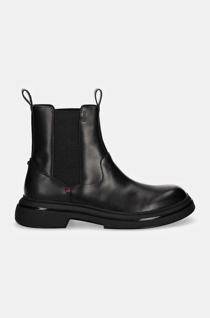Kožené kotníkové boty HUGO Rikky 50522983.001 černá AW24