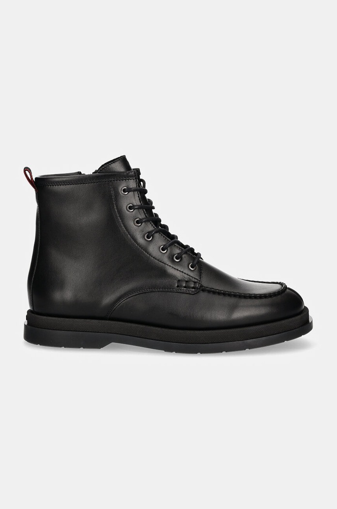 Kožené boty HUGO Chaol 50529015.001 černá AW24