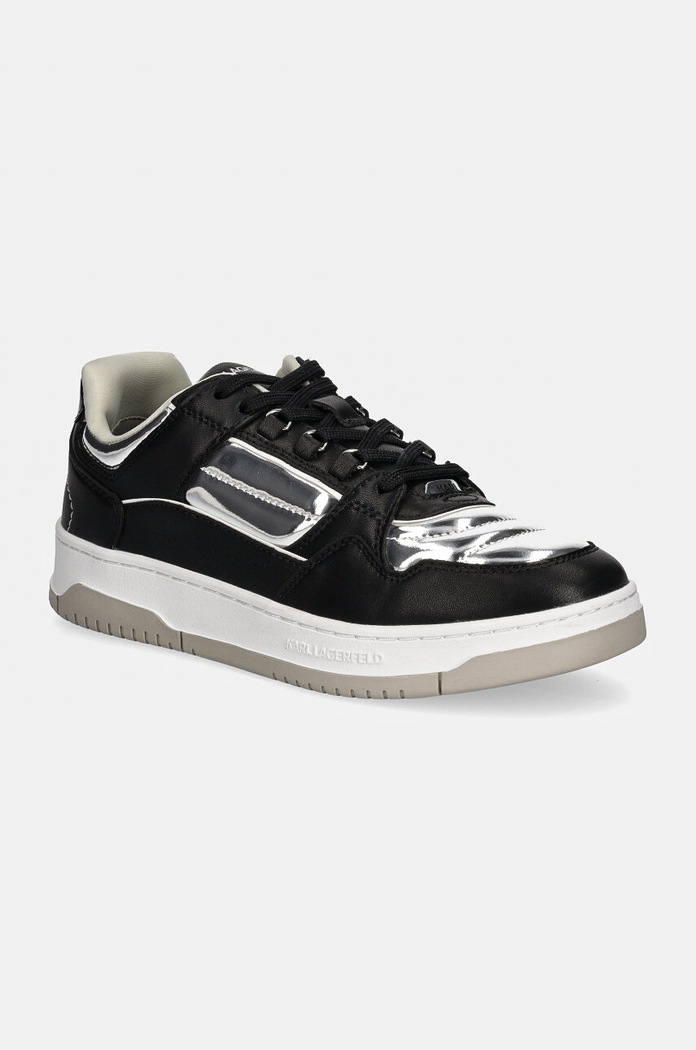 Usnjene superge Karl Lagerfeld KREW Zrnato usnje črna KL53023.00S