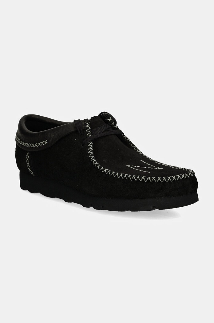 Semišové poltopánky Clarks Originals Wallabee x Neighborhood casual čierna 26179532