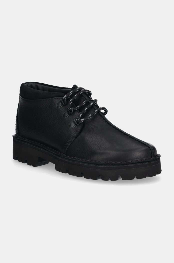 Kožne cipele Clarks Originals Trek Hike zrnata koža crna 26179321