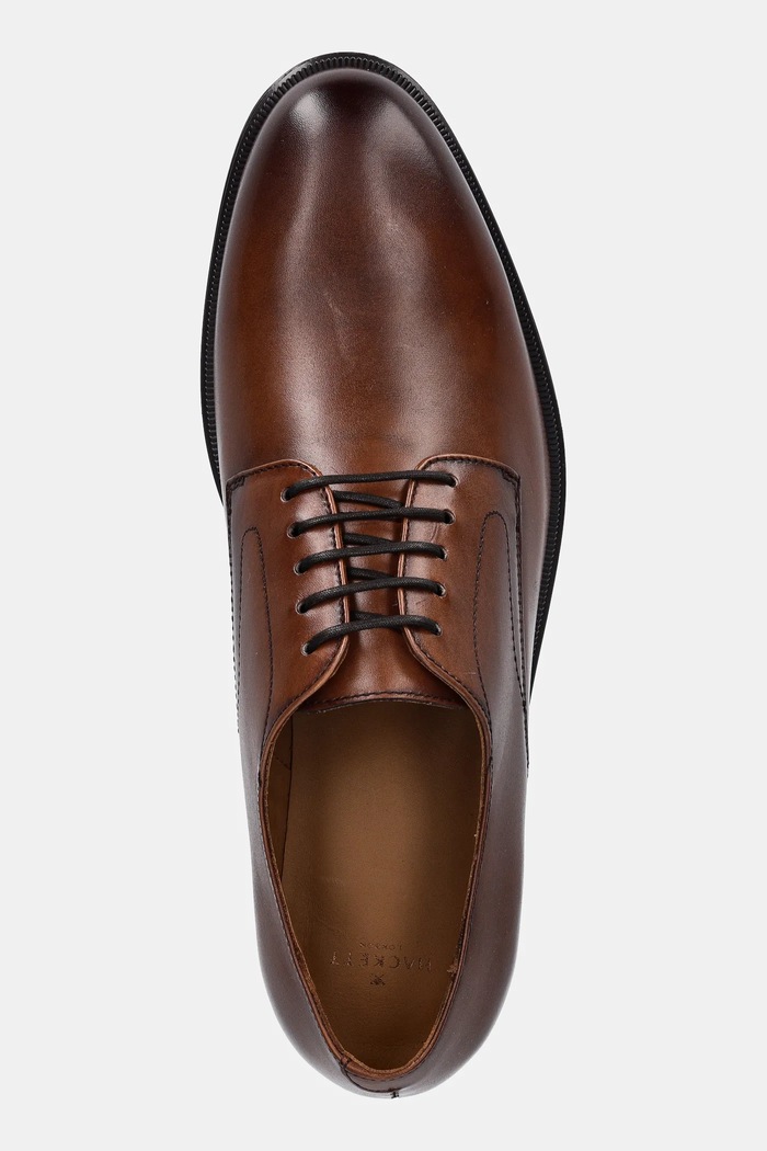 Kožené polobotky Hackett London DUKE MASTER hnědá HMS21407