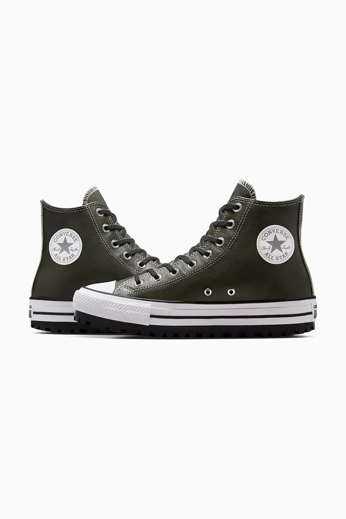 Converse bőr sneaker Chuck Taylor All Star City Trek zöld A09489C