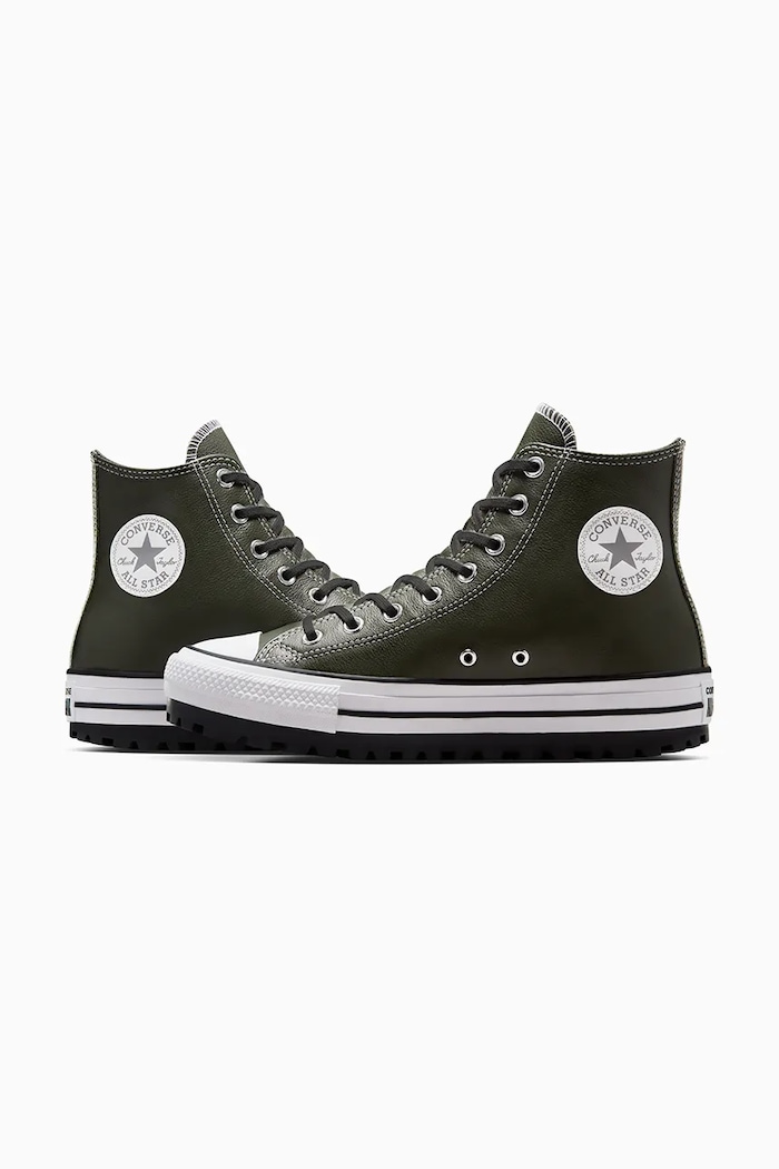 Converse bőr sneaker Chuck Taylor All Star City Trek zöld A09489C