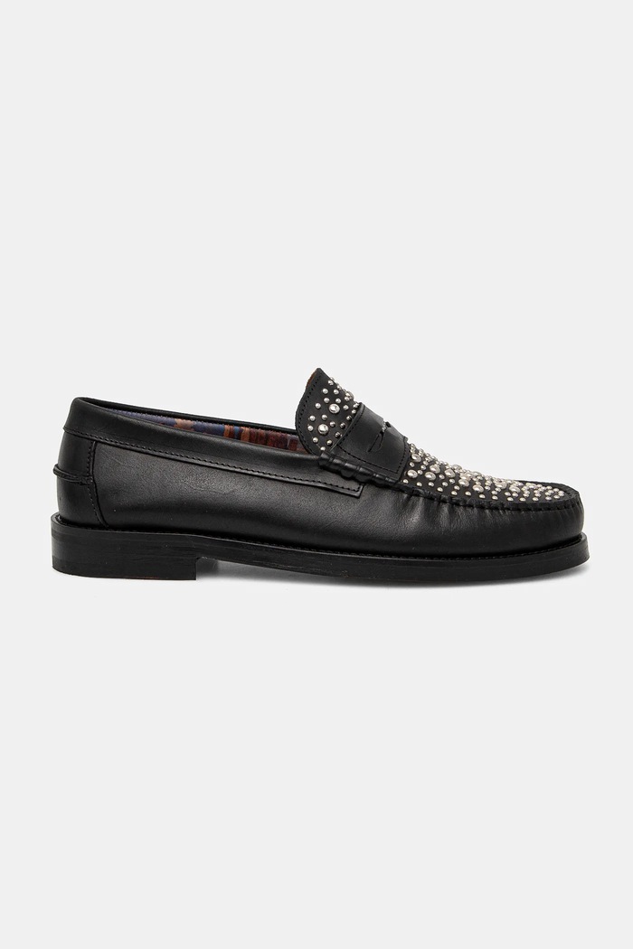 Usnjeni mokasini Naked Wolfe Riviera Riviera.Black.Studs črna AW24