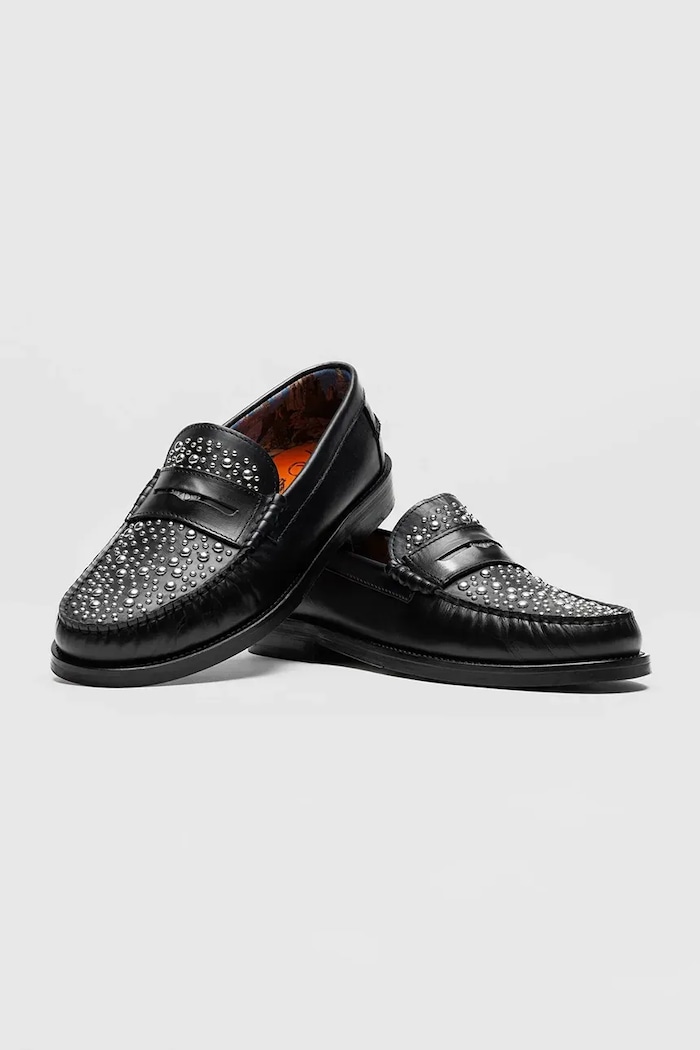 Naked Wolfe mokasyny skórzane Riviera Riviera.Black.Studs czarny AW24
