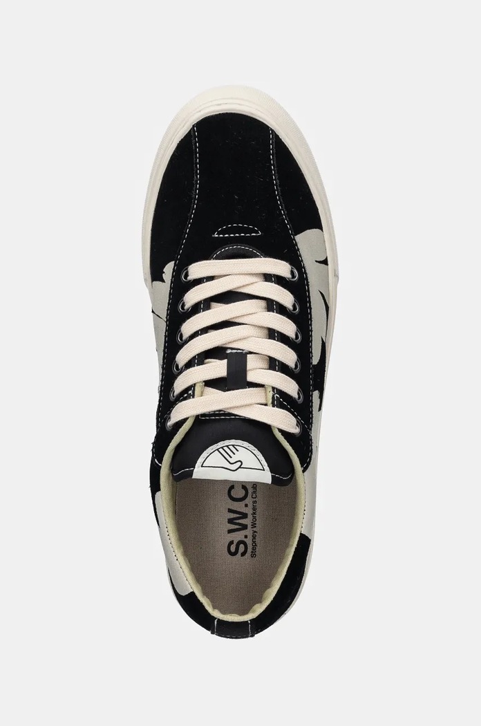 Stepney Workers Club tenisi din piele intoarsa Dellow Cup Shroomhands Suede negru YA26145