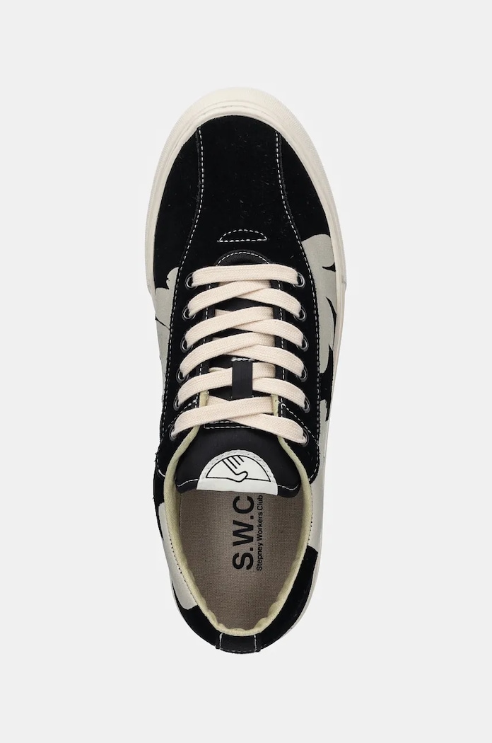Stepney Workers Club tenisi din piele intoarsa Dellow Cup Shroomhands Suede negru YA26145