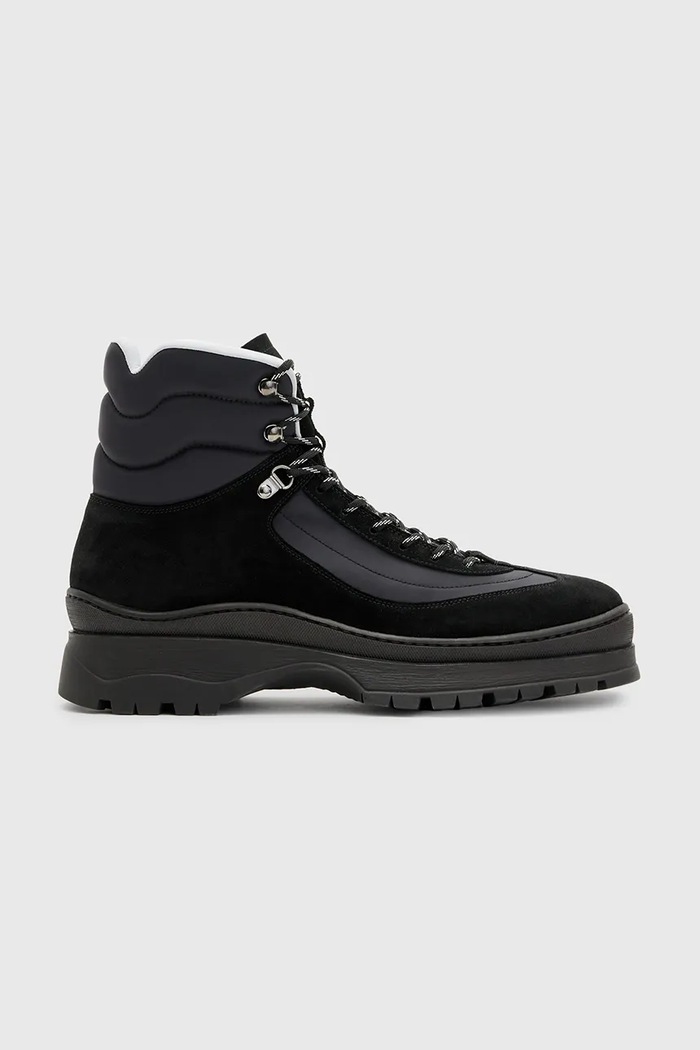 AllSaints buty wysokie Lucas Suede Hiker skóra zamszowa czarny M023FB