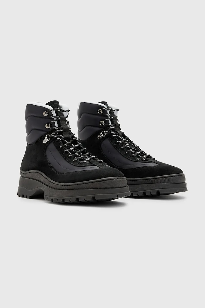 AllSaints buty wysokie Lucas Suede Hiker M023FB czarny AW24