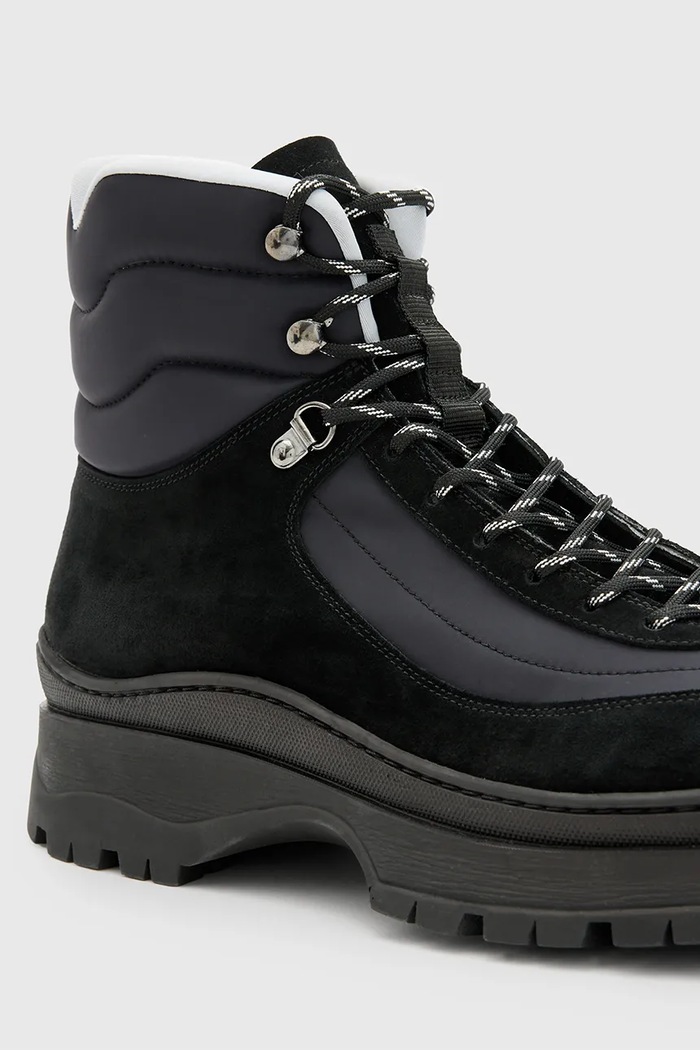 Obuwie AllSaints buty wysokie Lucas Suede Hiker M023FB czarny