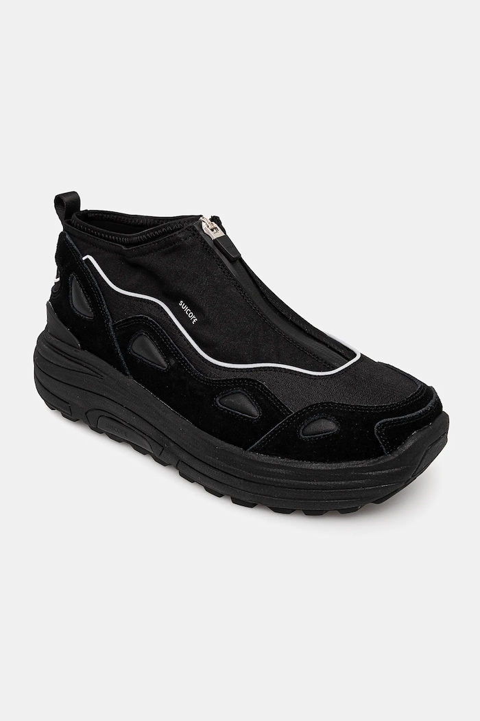 Sneakers Suicoke AKK-ZIP δέρμα σαμουά μαύρο OG381