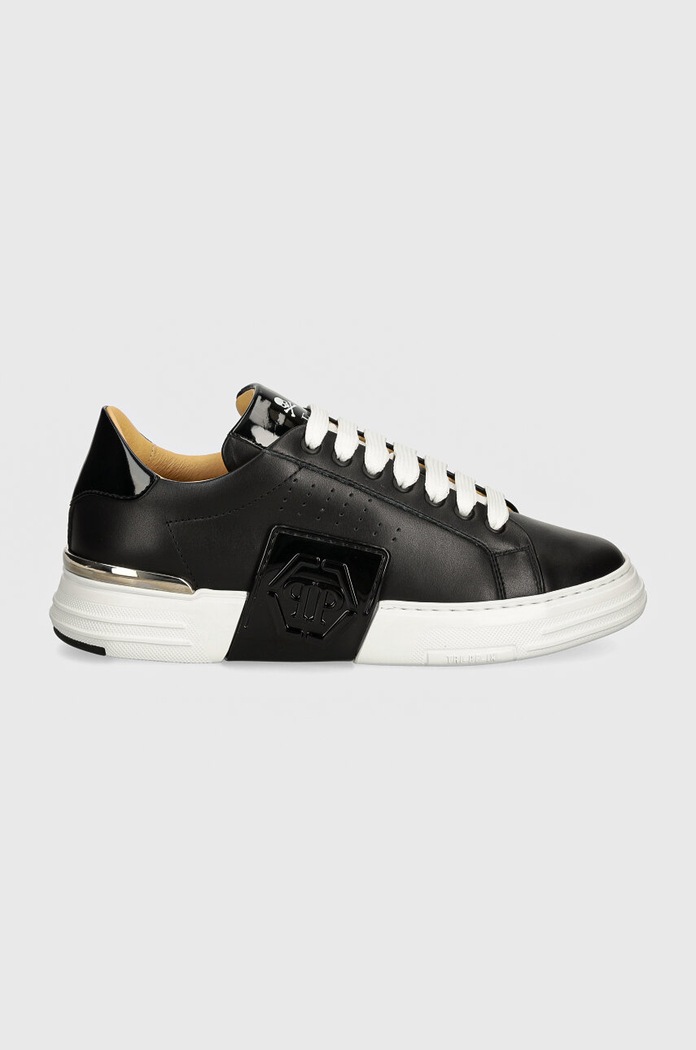 Кожени маратонки Philipp Plein Hexagon Phantom Kicks USC0565.PLE025N.02 черен AW24