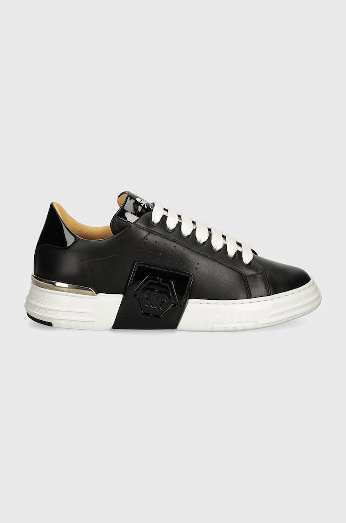 Кожени маратонки Philipp Plein Hexagon Phantom Kicks USC0565.PLE025N.02 черен AW24