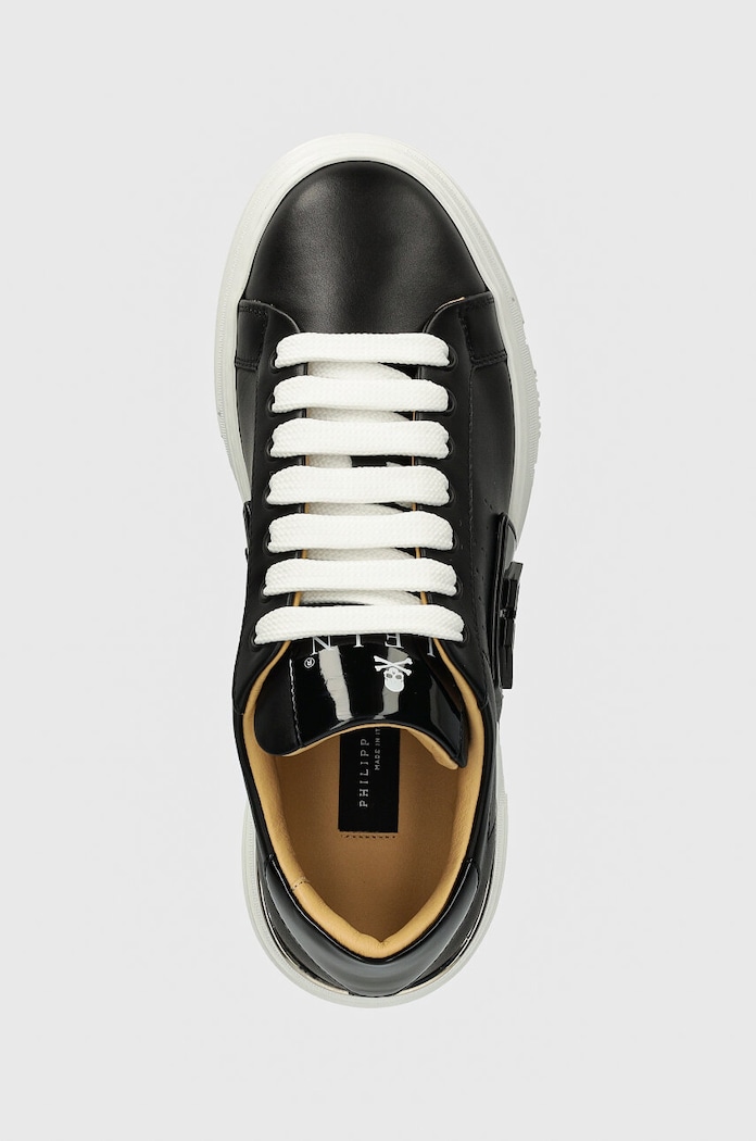 Кожени маратонки Philipp Plein Hexagon Phantom Kicks черен USC0565.PLE025N.02