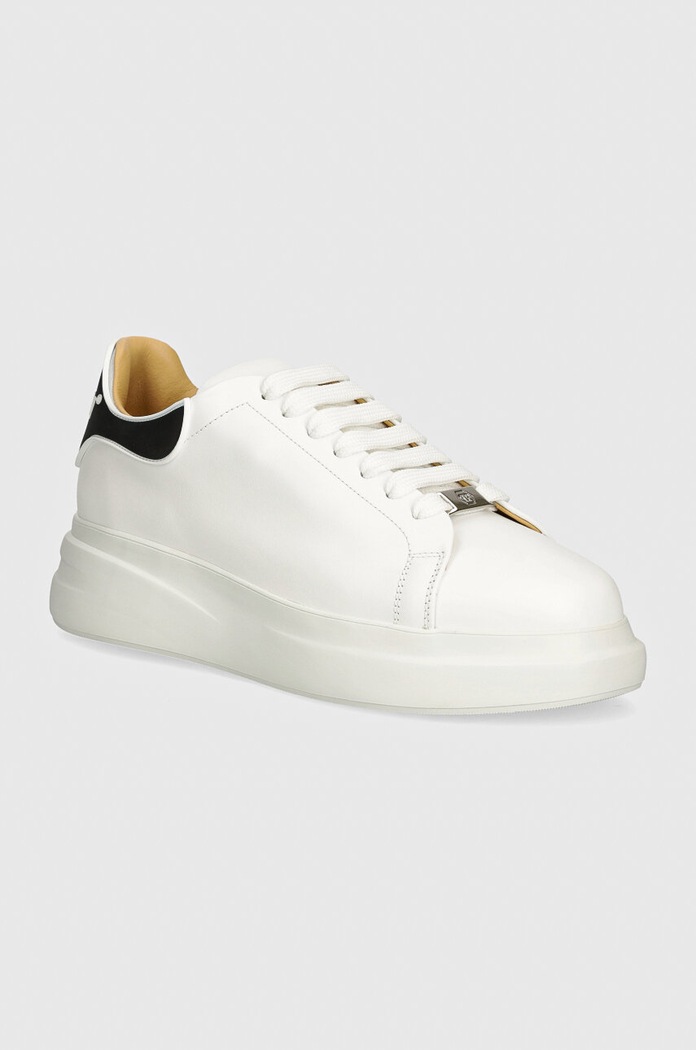Δερμάτινα sneakers Philipp Plein Lo-Top Mega Star πλατφόρμα λευκό USC0599.PLE005N.01