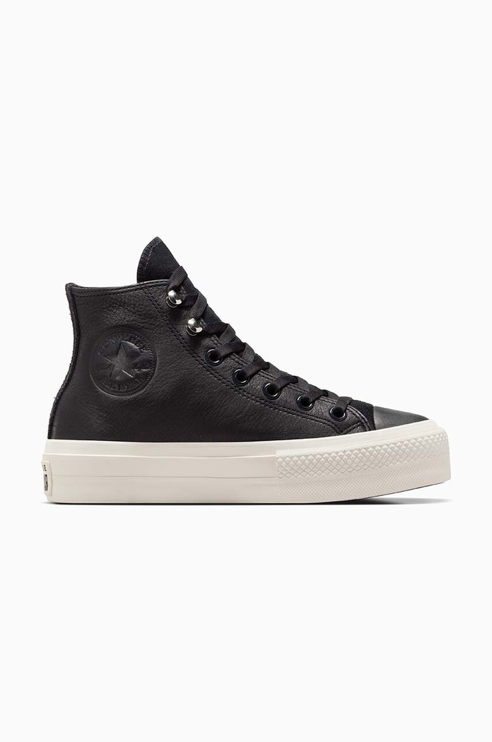 Converse bőr sneaker Chuck Taylor All Star Lift platformos fekete A08312C