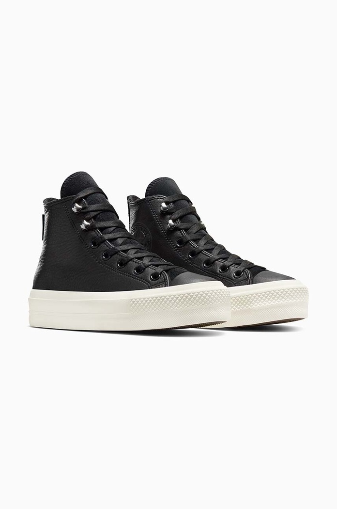 Converse bőr sneaker Chuck Taylor All Star Lift A08312C fekete AW24