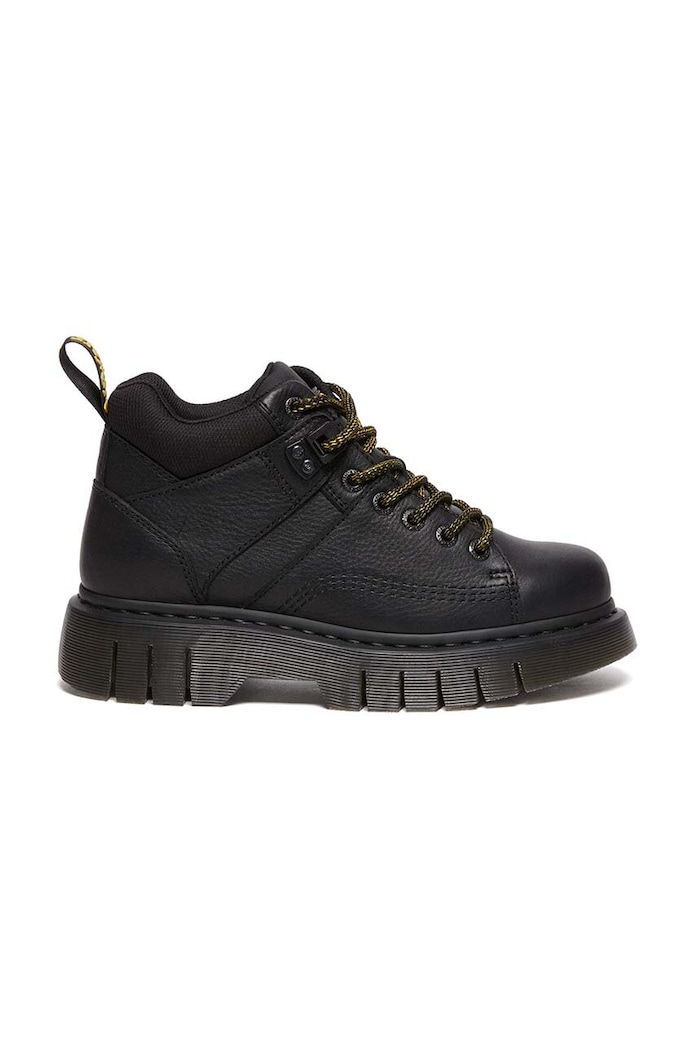 Δερμάτινα κλειστά παπούτσια Dr. Martens Woodard φλατ μαύρο DM31045001