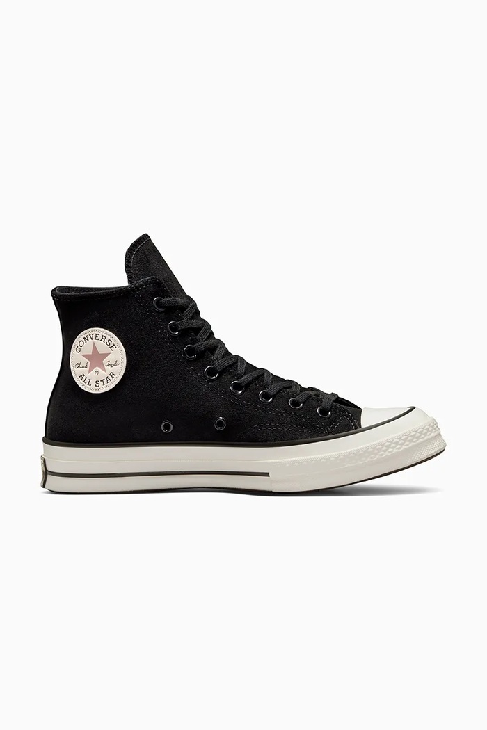 Converse scarpe da ginnastica in camoscio Chuck 70 flat nero A09474C