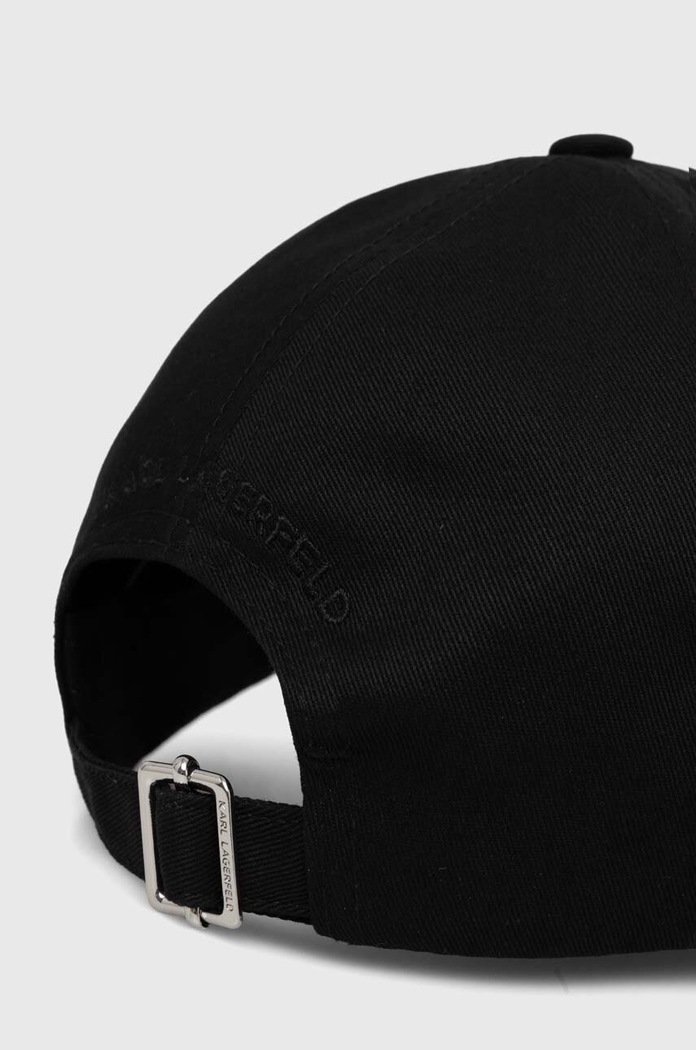 Bavlněná baseballová čepice Karl Lagerfeld 245W3418 černá AW24