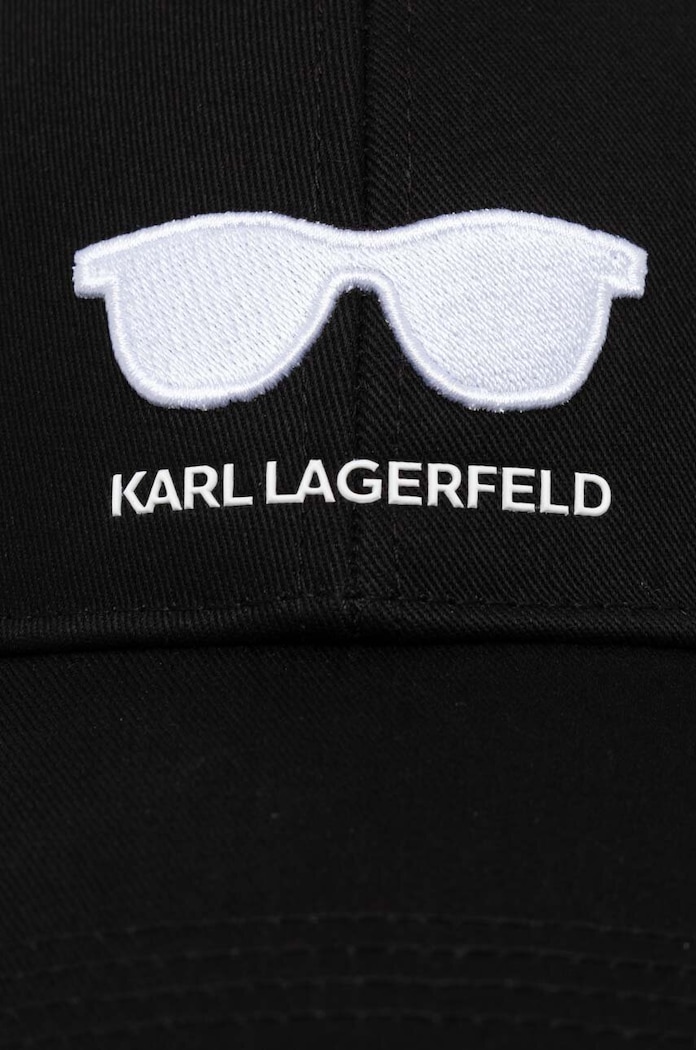 Bavlněná baseballová čepice Karl Lagerfeld černá 245W3418