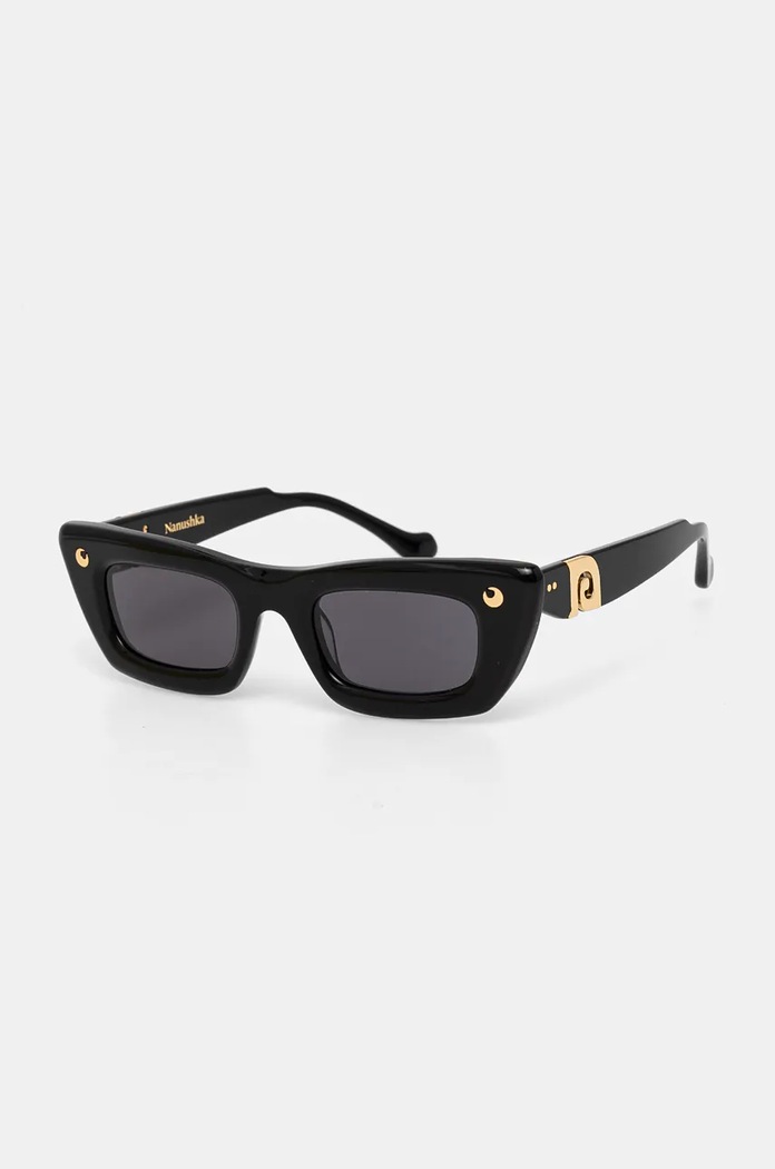 Nanushka okulary przeciwsłoneczne LONDYN jednolita czarny NU24PFSG00399